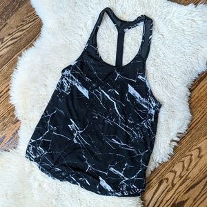 Black Marble Print Tank Top